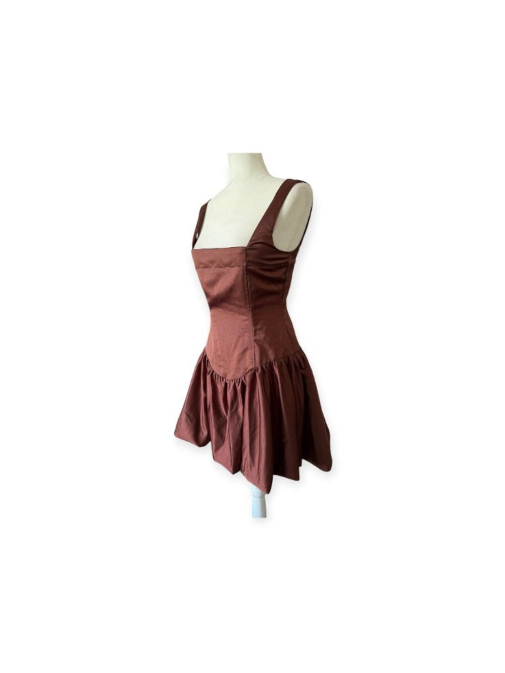 WeWoreWhat Bubble Skirt Corset Mini Dress Brown SZ 6 Cocktail Dress Wedding - Picture 11 of 16